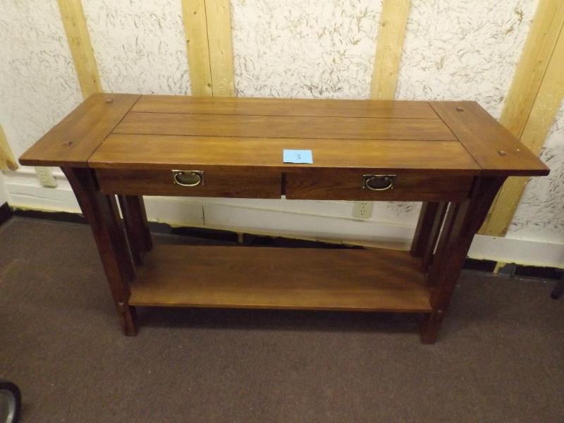 Solid wood table 54L x 20D x 32H.&n...