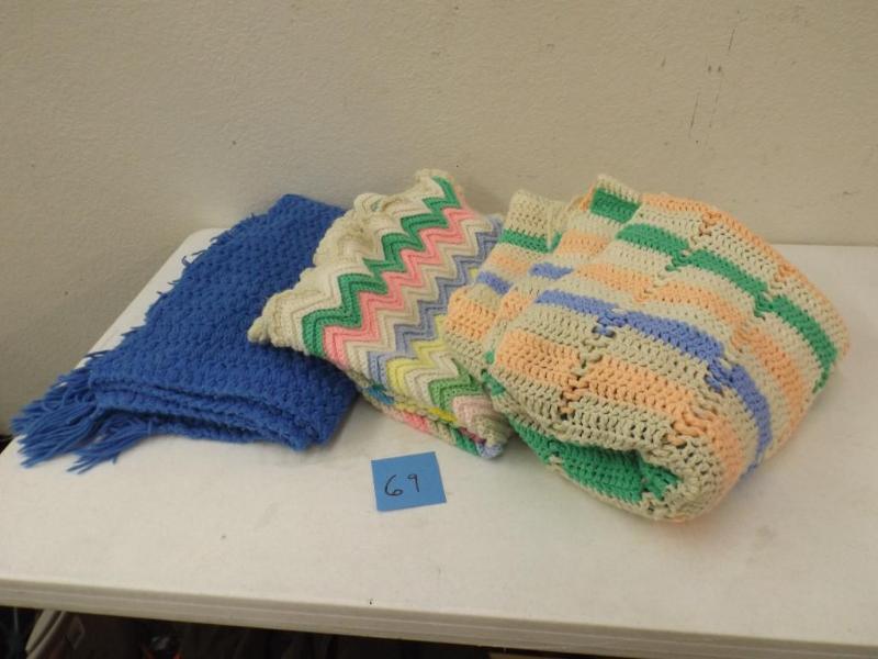 Crocheted blankets 3 total.&nbsp 1...