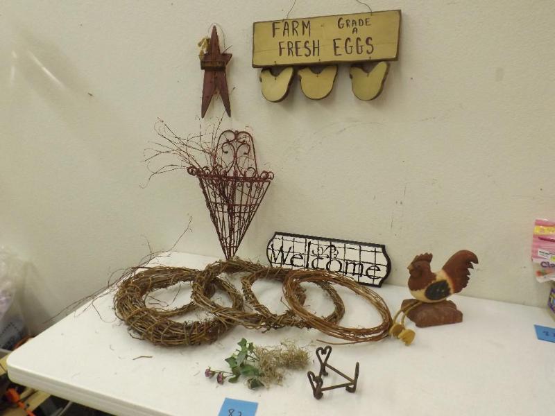 Wooden rooster and &quotFarm Fresh...