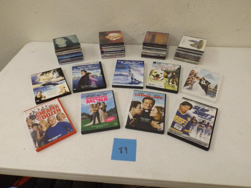 DVDs and CDs - 9 DVD movies and 2...
