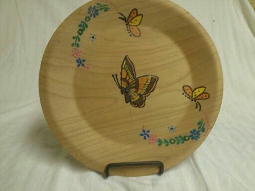 Vintage 9&quot wooden butterfly pl...