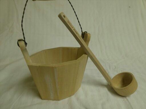 Wooden Basket with ladle...