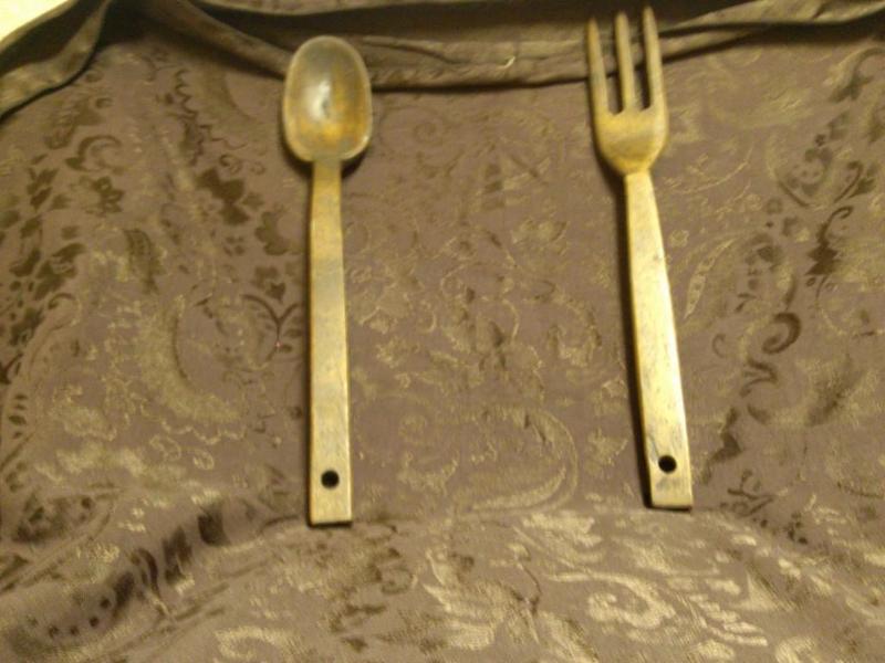 Vintage Wooden Fork and Knife Set...