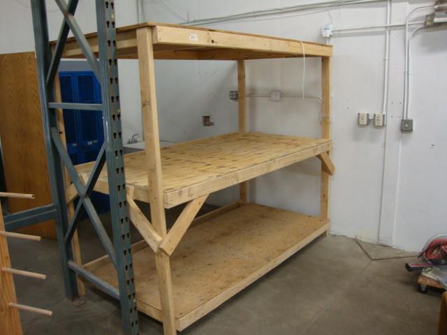 lot 12 image: 3-Tier Heavy Duty Wood Shelf, 48in ...
