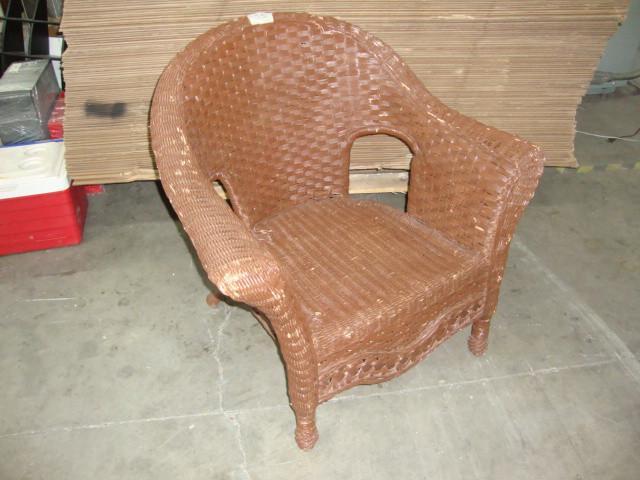 lot 165 image: Wicker Arm Chair...