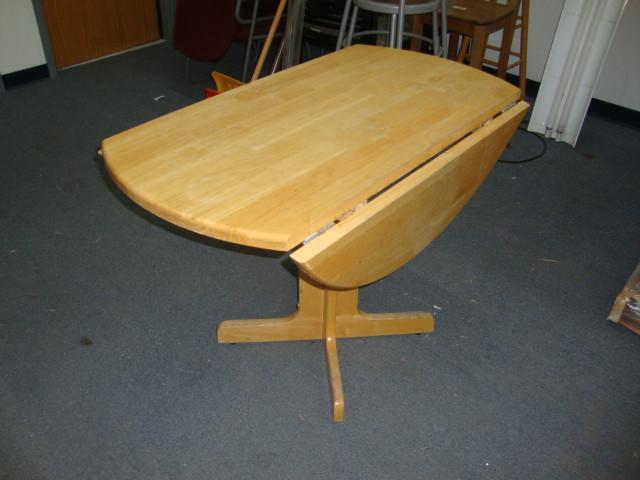 lot 172 image: Round Wooden Table with Folding Win...
