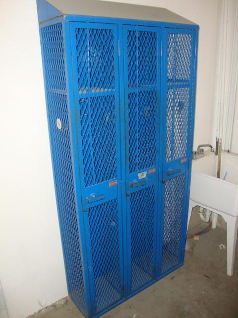 lot 176 image: Bank of 3 Lockers, DeBourgh Mfg, 36...