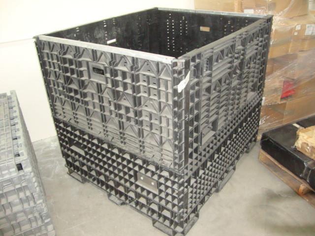 lot 25 image: Tall Black Folding Shipping Contain...