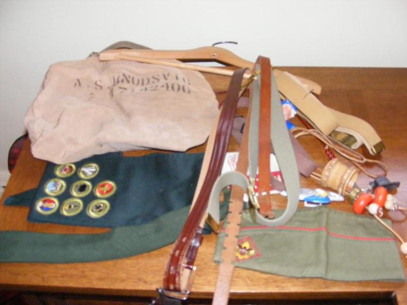 lot 102 image: Lot of Boy Scout Items, Sash, Belts...