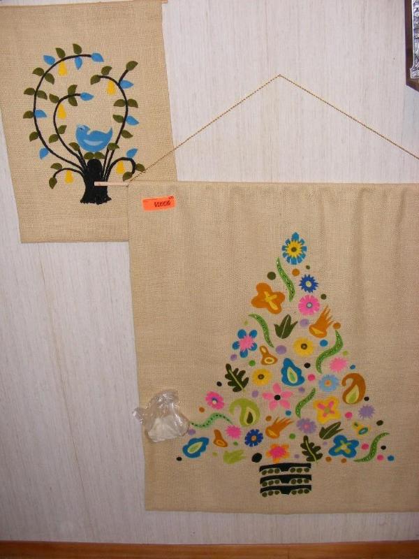 lot 121 image: handmade wall hangings...