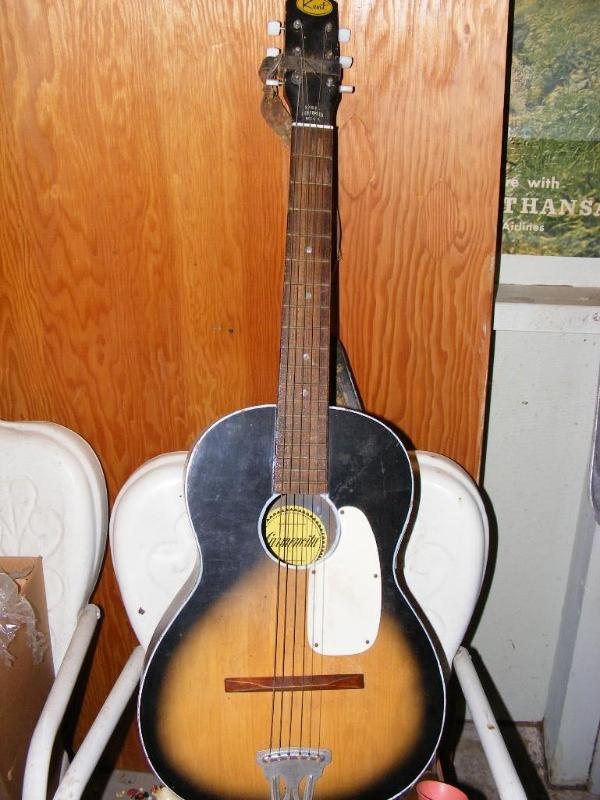 lot 339 image: Old Kent Acustic Guitar with strap...