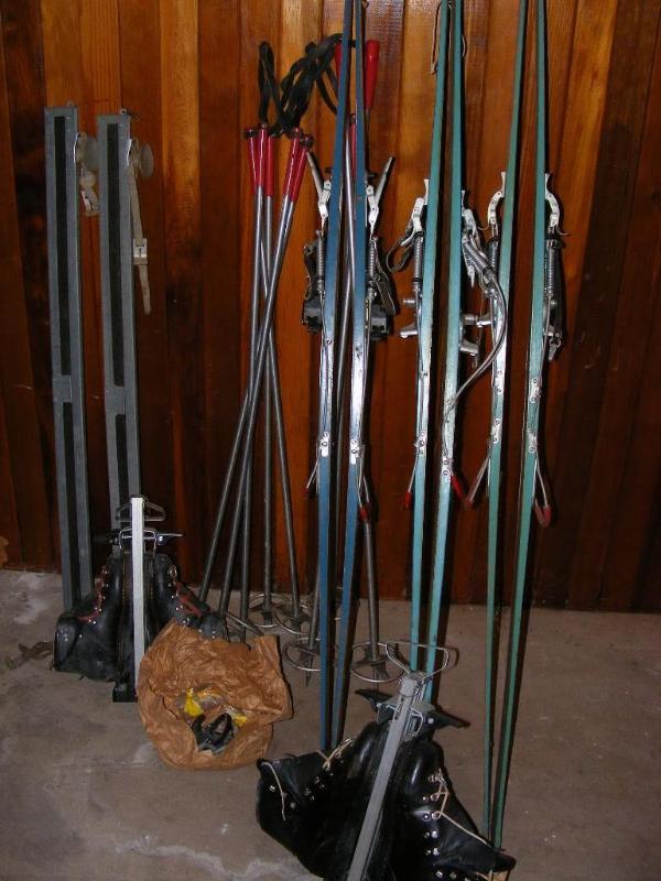 lot 349 image: Three pairs of Skis, 2 pairs of ski...