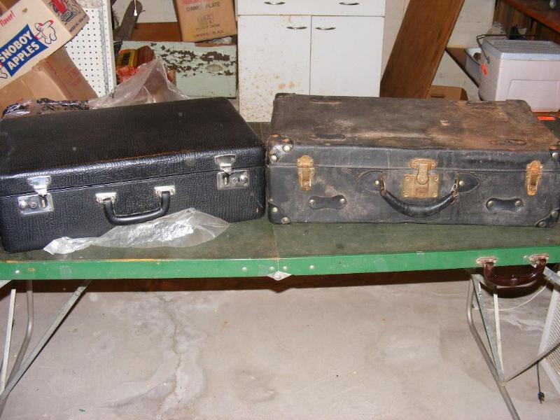 lot 371 image: two old suitcases, one looks like i...