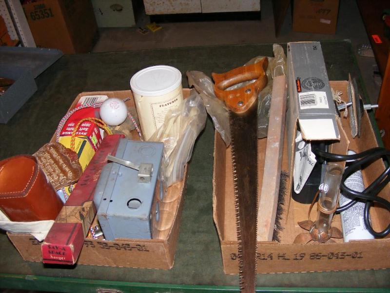 lot 375 image: Two Flats of Tools and other Misc i...