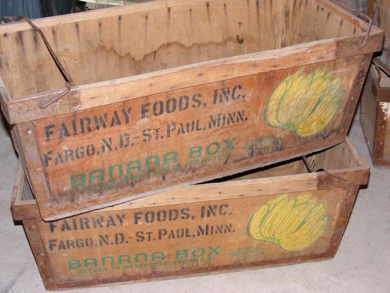 lot 387 image: 2 Banana Crates, damage from water....