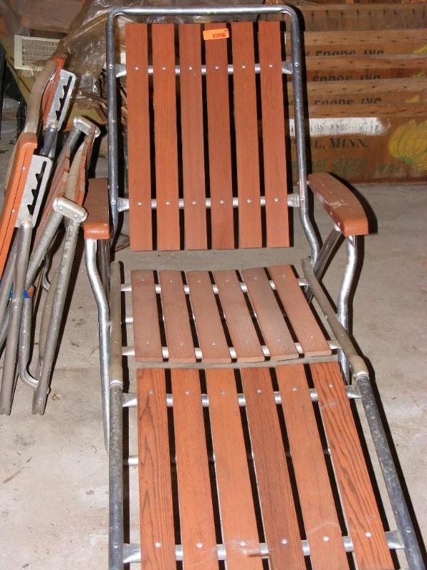 lot 389 image: Two Chaise Lounge Chairs, Metal fra...