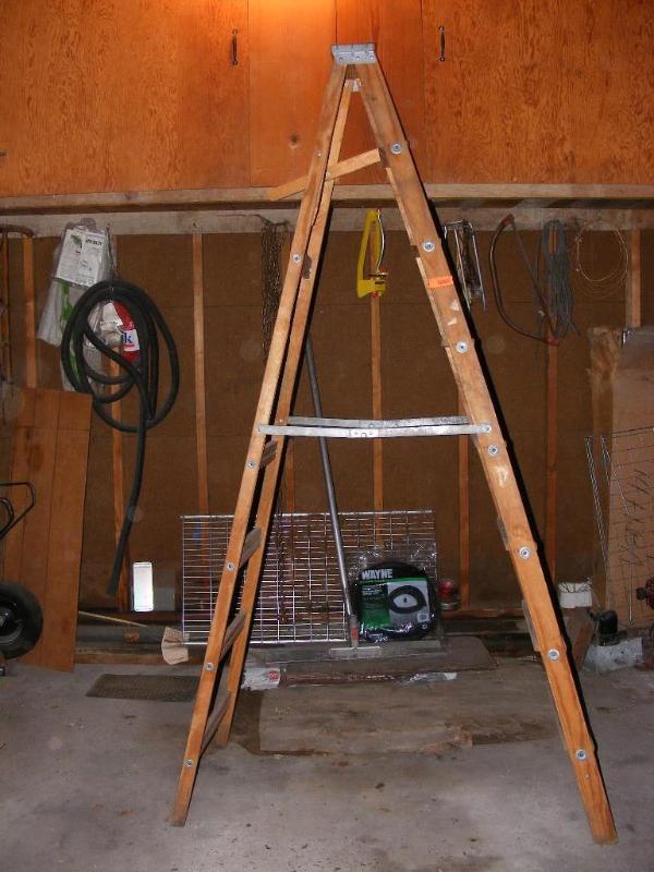 lot 408 image: 7 foot  A frame wooden ladder...