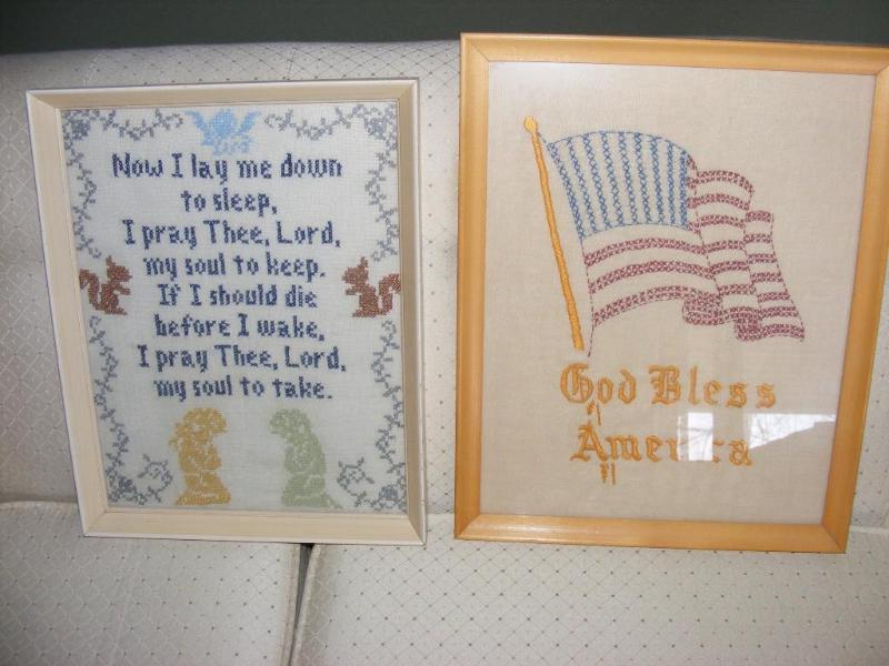 lot 44 image: Two Framed Cross Stitched Pictures...