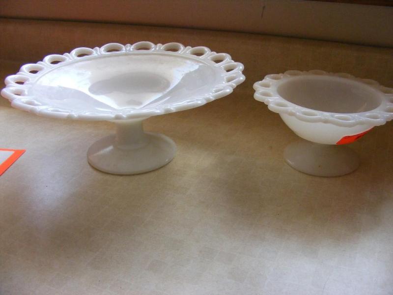lot 61 image: Milk Glass Serving Dishes...