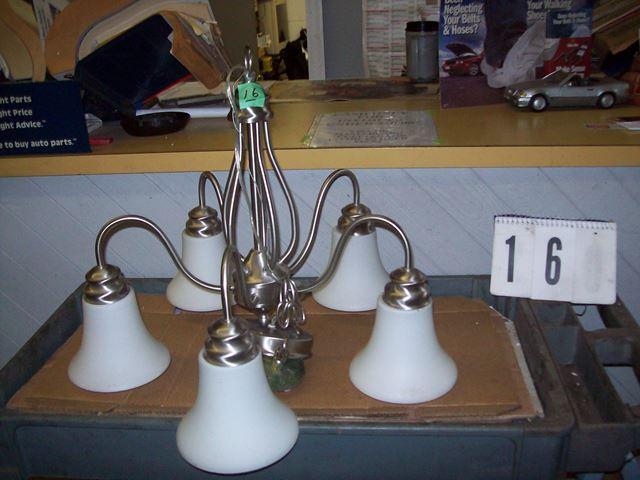 5 Lamp Pewter Chandelier...