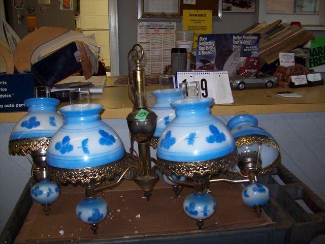 Antique brass Chandelier with 2 Sid...
