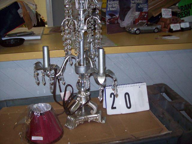 Silver Beaded Table Lamp With 1 Sha...