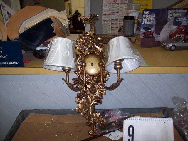 Antique Bronze wall Sconce With 2 S...