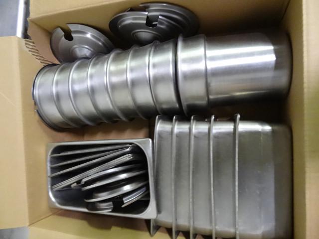 Misc stainless pans and round inser...