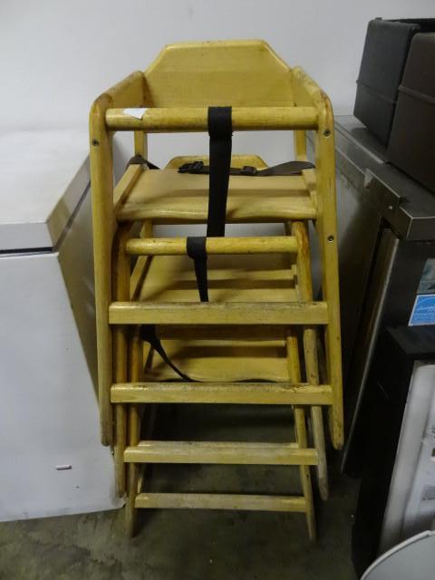 3 wood high chairs...