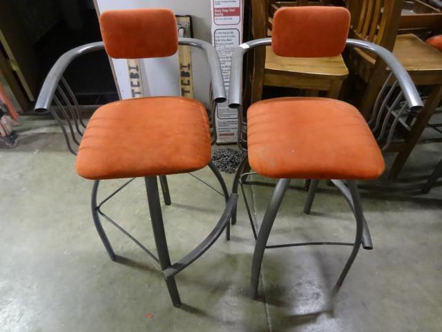 2 metal swivel stools. 30&quot sea...