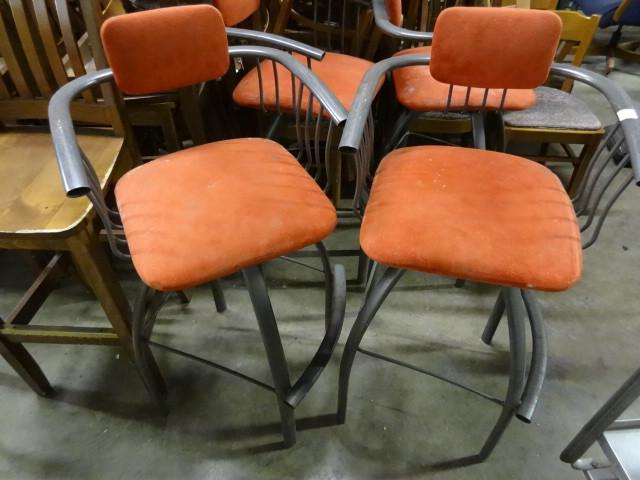 2 metal swivel stools. 30&quot sea...