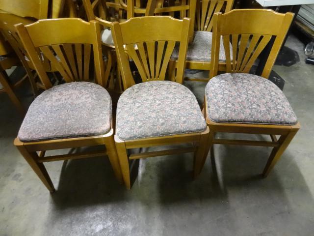 5 wood framed dining room chairs....