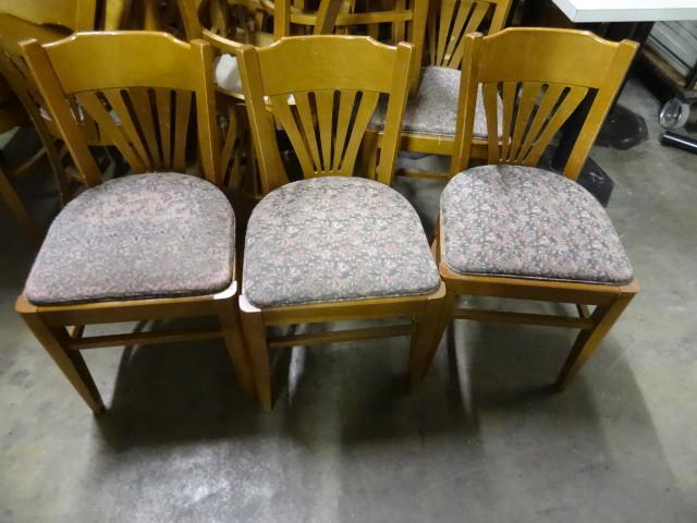 5 wood framed dining room chairs....