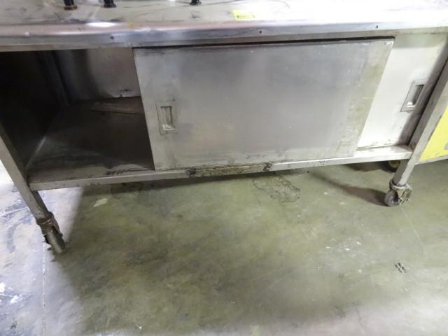 Stainless prep table with 2 sliding...