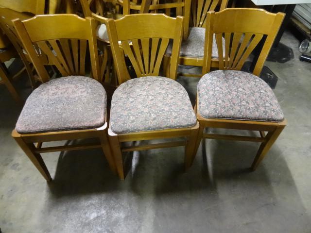 5 wood framed dining room chairs....