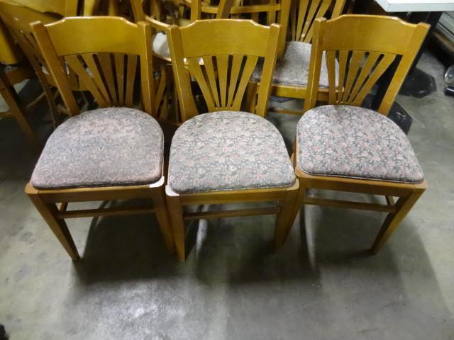 5 wood framed dining room chairs....