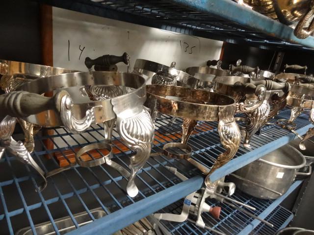 12 stainless and silver plate chaff...