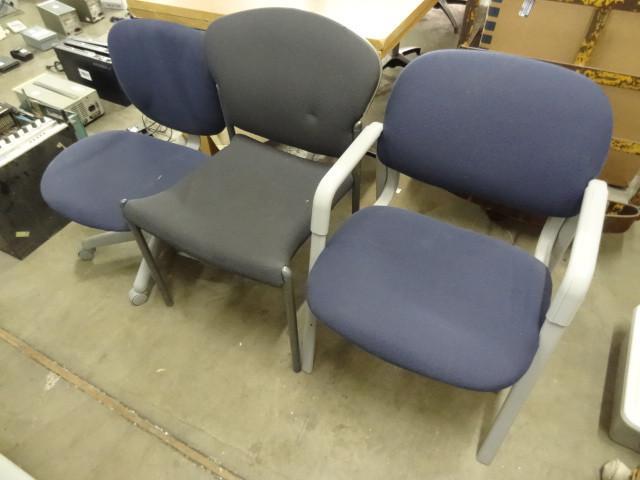 2 Metal Framed Side Chairs. 1 Offic...