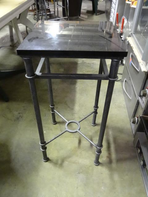 Metal framed end table with granite...