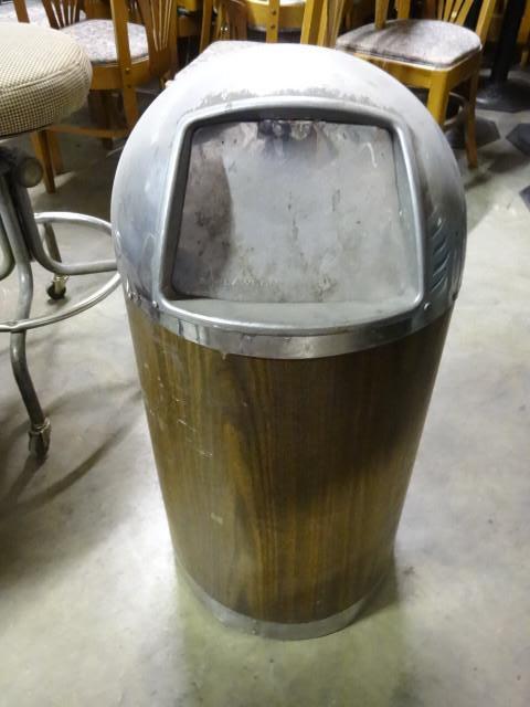 metal garbage can...