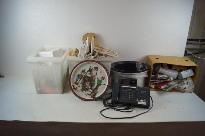 Crock pot, Fax machine, Sewing Supplies