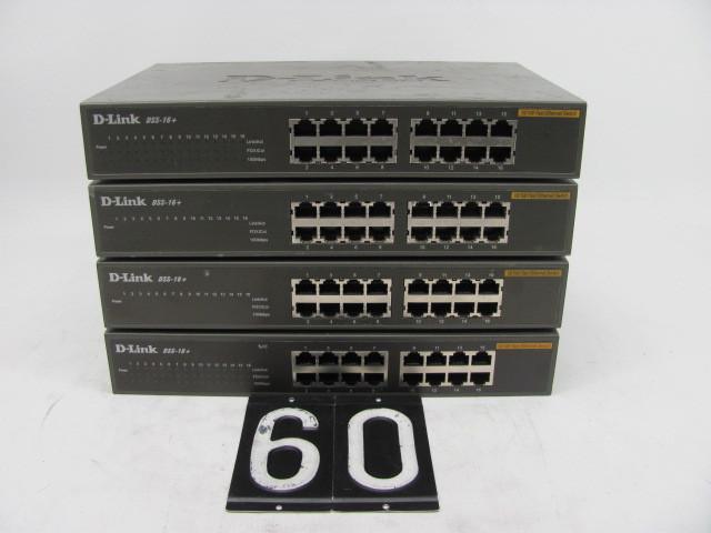 lot 60 image: Lot of 4 D-link DSS-16 ethernet sw...