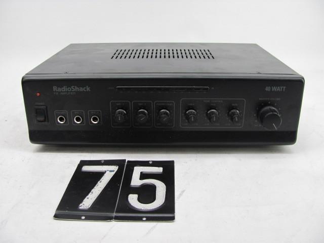 lot 75 image: Radioshack 32-2054 40 watt PA amp. ...