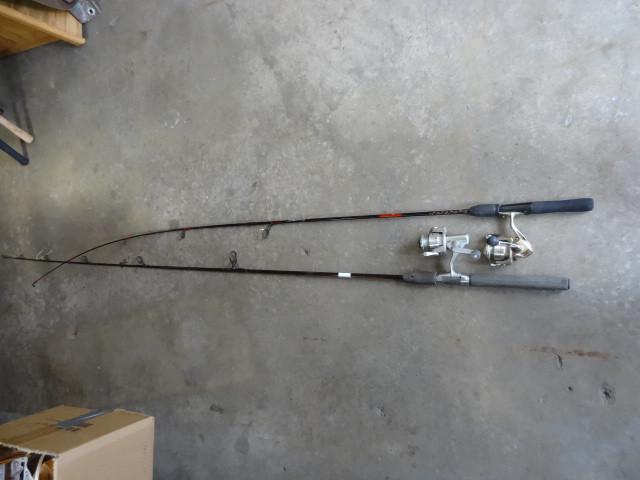 lot 137 image: Cardinal and Shimano reels with rod...