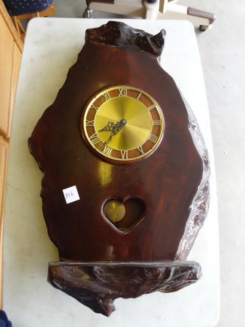 lot 146 image: Driftwood wall clock. Clock does no...