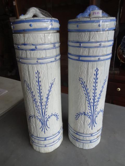 lot 150 image: Tall canisters with lid. 20&quot u...