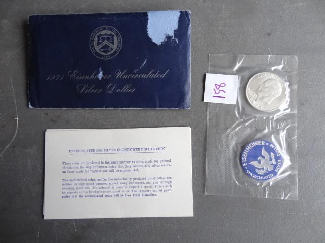 lot 158 image: 1971 Eienhower uncirculated silver ...