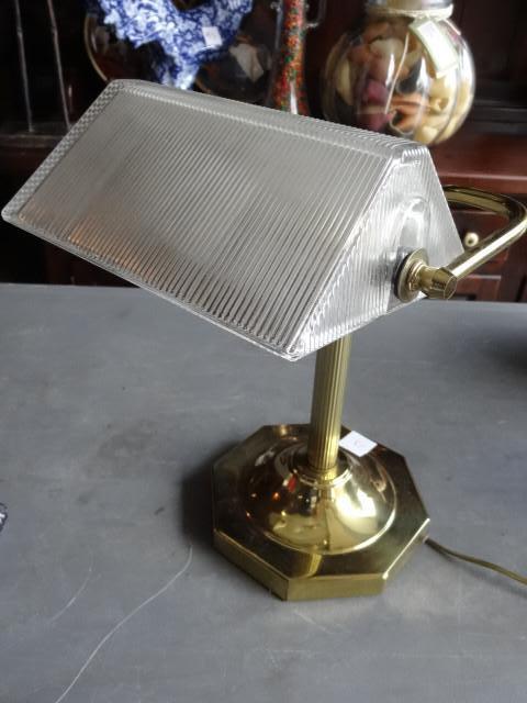 lot 160 image: Brass desk lamp...