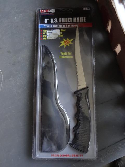 lot 197 image: Grip 6&quot stainless filet knifew...