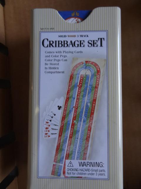 lot 204 image: Solid wood 3 track cribbage set...